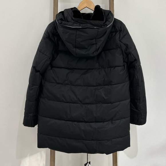 YES ZEE Black Hooded Down Puffer Coat Removable Inner Vest Women’s Size XS NWT - Picture 6 of 10